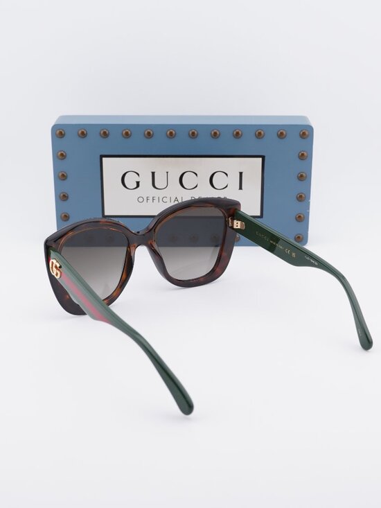 Gucci GG0860S 001 Square Sunglasses - Havana\\Brown Gradient main image 9